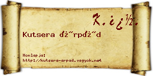 Kutsera Árpád névjegykártya