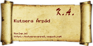 Kutsera Árpád névjegykártya