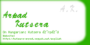 arpad kutsera business card